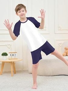 Pijamas de Verano para Niños, Conjuntos de Manga Corta a Rayas, Pijamas Modales - Product Image 6