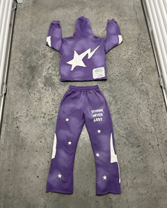 Pantalones Deportivos Personalizados Estilo Urbano Vintage con Cierre, Transpirables, con Efecto Desgastado y Bordado, Corte Holgado - Product Image 1