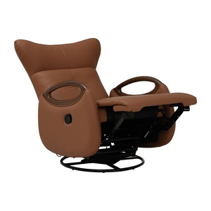 Modern Design PU Leather Swivel <b>Recliner</b> Accent Chair with Durable Solid Wood Frame for Carpeted Surfaces Hotel Residential Use - Product Image 2