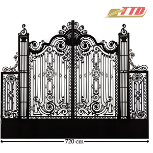 Puerta de Jardín Tradicional con Detalles de Hierro Forjado, Marca TTD, Dimensiones Personalizadas, Acabado con Recubrimiento en Polvo, Ecológica y Duradera, 8 pies - Product Image 4