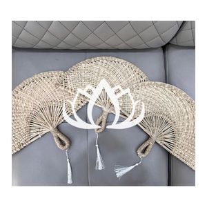 EL PREFERIDO DE LOS CLIENTES 2026 Abanico de Mano de Seagrass de Calidad Premium, Abanico Tejido para Refrescarse y Decoración de Bodas, Regalo - Product Image 1