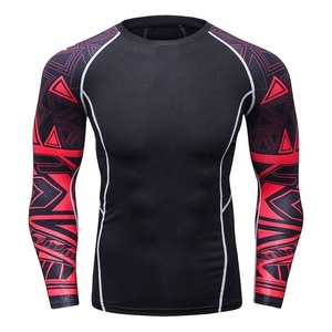 Logotipo personalizado Hombres Manga larga Impreso Rash Sports Rash Guard Shirt Top Último diseño Ropa deportiva de alta calidad con logotipo personalizado - Product Image 1