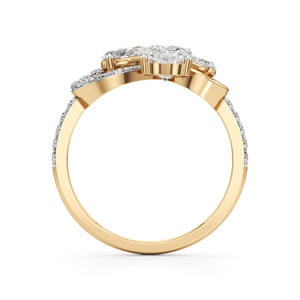แหวนหมั้นเพชรทองคำ 18K สำหรับผู้หญิง ทรงหัวใจ สไตล์โรแมนติก - Product Image 3