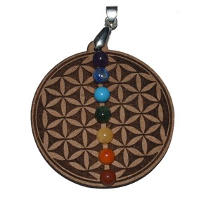 Pendentifs ronds de pierres de guérison en cristaux, 9 chakras - Product Image 5