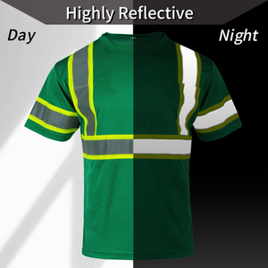 เสื้อยืดสะท้อนแสง Hi Vis สำหรับผู้ชาย เสื้อทำงานเพื่อความปลอดภัยที่มองเห็นได้ชัดเจน น้ำหนักเบา ระบายอากาศได้ดี เหมาะสำหรับงานก่อสร้างและงานจราจร - Product Image 4