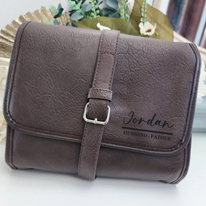 Genuine Leather Zipper for Bag Unisex Dopp <b>Kit</b> Luxury <b>Shaving</b> Wash Bag Travel Cosmetic Pouch Factory Custom Price TYG-0223 - Product Image 1