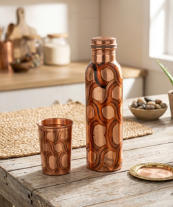 Wholesale Premium 500ml Copper Water Bottle Custom Design Ayurveda Printed Multi-Benefit for Good Health Pure <b>Plastic</b> Drinkware - Product Image 1