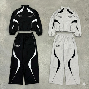 Wholesale Hooded Windbreaker Sports Set Lightweight Track Apparel Supplier Custom Made Design Hooded Windbreaker Tracksuit - Product Image 6