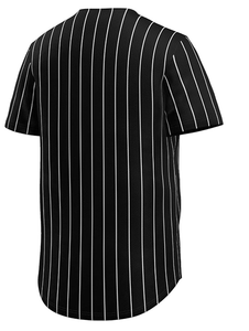 Maillot de baseball personnalisé pour homme, noir et blanc, uni, manches courtes, taille élastique, évacuation de l'humidité, respirant, 100% polyester, uniforme - Product Image 4