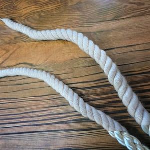 Durable elegante blanco 12mm algodón trenzado ecológico alta calidad gruesa correa para mascotas cuerda de giro de tres hilos - Product Image 2