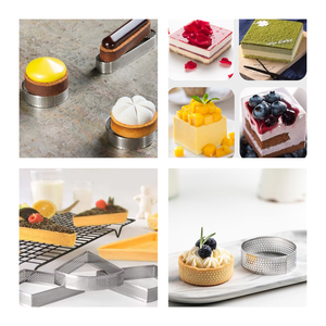 อุปกรณ์อบขนมลูกพลัมทำจากสแตนเลสแบบมีรูพรุนอุปกรณ์สำหรับอบเค้กมูสเค้กทาร์ตแบบมีรูพรุน - Product Image 6