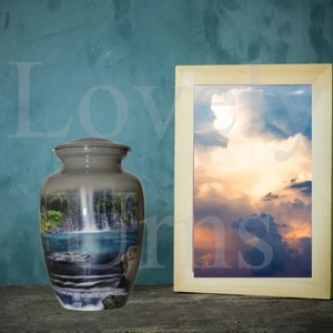 Tropical Waterfall Cremation Urn Memorial <b>Ash</b> Container Nature-Inspired <b>Keepsake</b> Funeral Elegant Durable Premium Quality - Product Image 3