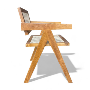 Table à manger rectangulaire de style moderne, 6 chaises, structure en bois de teck, pour ensemble de meubles de restaurant - Product Image 4