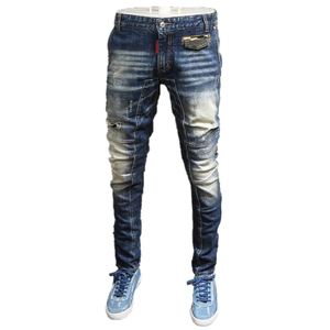 High Quality Baggy Jeans Frayed <b>Men</b> Jeans Denim Personalizados Streetwear Vintage Black Stone Wash Jeans <b>Men</b> - Product Image 6