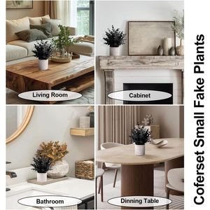 Set di 2 Alberi Artificiali di Eucalipto Nero, Piccole Piante Finte in Vaso per Decorazioni di Halloween, Mensole, Scrivanie, Casa, Fattoria - Product Image 3