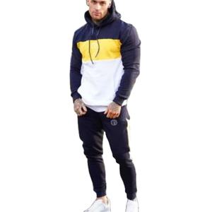 ชุดวอร์ม100% ผ้าฝ้าย2ชิ้นสำหรับผู้ชายชุดวอร์มพร้อมเสื้อกันลมเย็บหลากสีล่าสุดสำหรับฤดูหนาว - Product Image 1