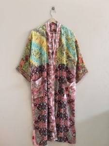 ชุดคลุมกิโมโนผ้าไหมปะติดปะต่อแบบยาว สวมใส่สบายๆ คล้ายเสื้อคลุมแจ็คเก็ต - Product Image 1