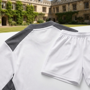 Ensemble de vêtements de tennis blanc STAR SPEED pour homme, manches courtes, respirant, anti-transpiration, polyester, col rond, coupe régulière, taille élastique - Product Image 6