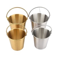 Accessoires de cuisine pour frites, mini seau de service en acier inoxydable écologique personnalisable, pot de présentation alimentaire