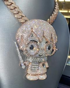 Colgante de Hip Hop con Dibujos Animados Iced Out para Hombre, Colgante de Dibujos Animados Iced Out para Él, Colgante de Moissanita VVS1, Plata 925 - Product Image 6