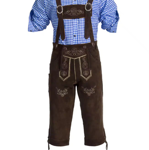 Pantalones Cortos de Cuero ZASSON SPORTS Estilo Bávaro, Unisex, Tradicionales Alemanes para Oktoberfest, de Cuero Premium, Corte Regular - Product Image 2