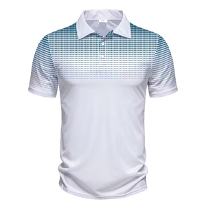Polos de Golf para Hombre, Transpirables, de Secado Rápido, de Poliéster, Sólidos, de Manga Corta, Tejidos, con Diseño Personalizado, Cómodos - Product Image 1