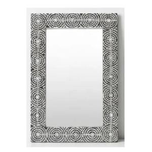 Espejo Decorativo Geométrico Floral con Incrustaciones de Hueso Azul Hecho a Mano para Montar en la Pared, Ideal para Pasillo, Sala de Estar, Dormitorio o Entrada - Product Image 6