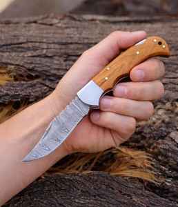 Cuchillo Plegable de Acero de Damasco de Grado Industrial OEM Personalizado con Funda de Cuero, Regalo Personalizado Grabado, Producto Palace LLC - Product Image 6