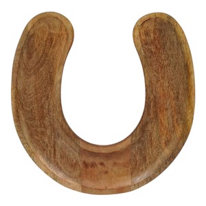 Plateaux et plateaux décoratifs en forme de fer à cheval, artisanat en bois de manguier, plateau en forme de U pour servir des collations, des biscuits, décoration de table pour la maison - Product Image 1