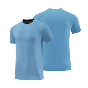Camisetas de Gimnasio para Hombre de Spandex/Poliéster OEM/ODM, Impresión de Logotipo Personalizado, Ropa Deportiva de Secado Rápido, Ropa para Correr, Camisetas de Entrenamiento - Product Image 4