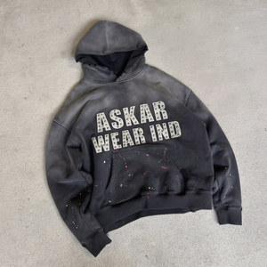 เสื้อฮู้ดดี้ผู้ชายทรงโอเวอร์ไซส์ผ้าคอตตอน 100% ซักย้อมสีซีดแบบแอซิดวอช เนื้อผ้านุ่ม ระบายอากาศได้ดี แห้งเร็ว เป็นมิตรต่อสิ่งแวดล้อม ป้องกันแสงแดด - Product Image 1