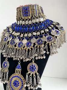 Nouvel ensemble de bijoux ethniques afghans Kuchi 2026 pour femme, collier à pampilles et boucles d'oreilles plaqués argent antique, Tikka pour mariage, fête ou Aïd - Product Image 2