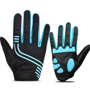 Guantes de ciclismo con dedos completos, malla transpirable con acolchado de gel para montar en bicicleta, deportes al aire libre, opciones multicolores disponibles - Product Image 3