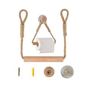 Rope Toilet Paper Hanger Holder Steel <b>Hook</b> Hanger <b>Wall</b> <b>Organisation</b> Custom Made Rope Toilet Paper Holder - Product Image 5