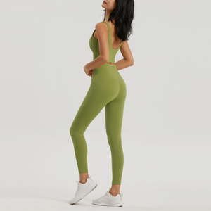 Nouvel Arrivage – Ensemble 2 Pièces de Haute Qualité : Leggings Respirants à Carreaux Taille Moyenne Grande Taille Écologiques à Séchage Rapide et Brassière de Sport pour Femme (Tenue de Yoga) - Product Image 2