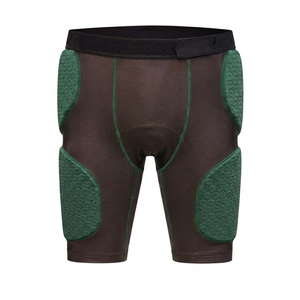 Pantalones Cortos de Compresión Acolchados de Fútbol Americano para Adultos, Color Verde Oscuro, Calidad Premium, 100% Poliéster Transpirable, Alta Protección - Product Image 1