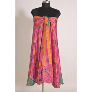 Women's Vintage Floral Printed Handmade Mid-Waist Wrap Silk <b>Skirt</b>, <b>Boho</b> Ethnic Style - Product Image 4