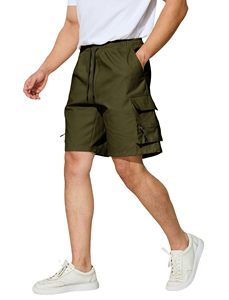 Custom Breathable Quick Dry Anti-Wrinkle Waterproof 100% Cotton Canvas Formal Mid Waist Drawstring Closure Men's Cargo Shorts - Product Image 3