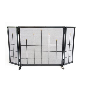 Más vendido: Pantalla de chimenea de hierro forjado con soporte metálico, de panel único, pequeña y plana, con protector de chispas - Product Image 3