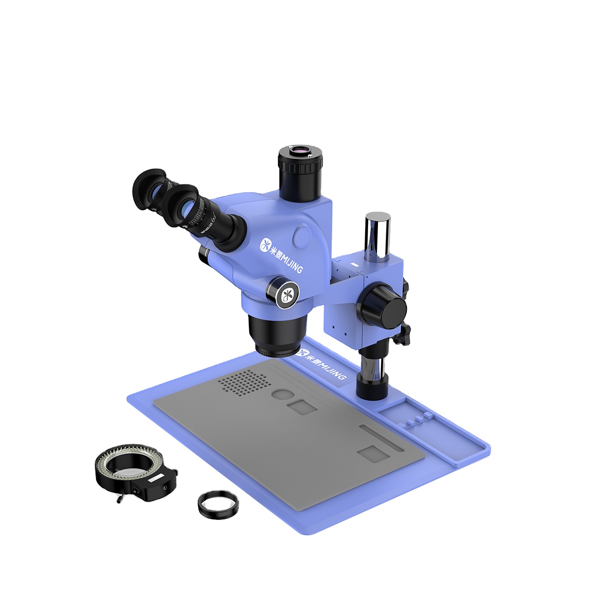 ブルー m.i様 Mijing Mj6565pro Trinocular Microscope for Repair & Inspection