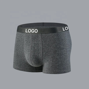 Men's Mid-Rise <b>Boxer</b> Briefs Solid Gray Spandex/<b>Polyester</b> Breathable Knitted Underwear Eco-Friendly Anti-Bacterial Sublimation - Product Image 3