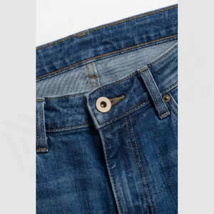 Jean en denim délavé coupe droite slim pour homme, taille mi-haute, en coton, style décontracté automne - Product Image 4