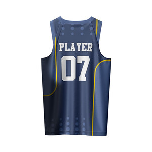 Custom V Neck Personalized Printed 100% Polyester Breathable Moisture Wicking Sleeveless Men's Basketball Club Uniforms Set - Product Image 4