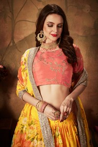 Pink Floral Embroidered Dupatta Ethnic <b>Shawl</b> Printed Silk Blend Scarf for <b>Wedding</b> Party Women - Product Image 2