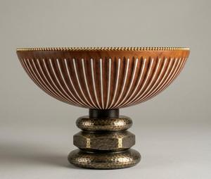 Ensemble de vases de table en bronze faits à la main avec bordure dorée et couvercles - Product Image 5
