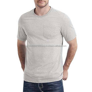 Camisas Casuales de Estilo Urbano para Hombre, Corte Ajustado, Transpirables, de Algodón y Poliéster, Cuello Redondo, con Bolsillo, Manga Corta, Tejidas - Product Image 1