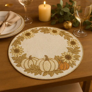 Multi color Floral Design <b>Table</b> <b>Runner</b> Place mats Best Home Decor Coaster Mat Beaded Embroidered <b>Table</b> Decor for Weddings - Product Image 1