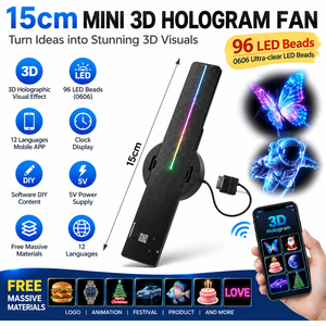 Holographic 3D LED <b>Display</b> Module Wi-Fi Enabled Remote & App Controlled Indoor Advertising Sign <b>Display</b> Unit 15cm - Product Image 2