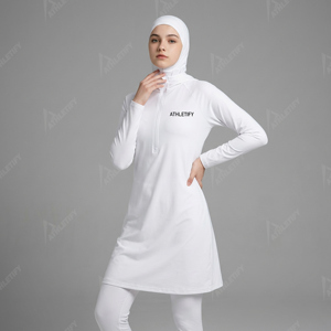 Custom Full Cover Muslim Swimwear Islamic Burkini Suit Leggings Breathable Long Training <b>Pool</b> Aquatic Sportswear <b>Pool</b> Beach - Product Image 1