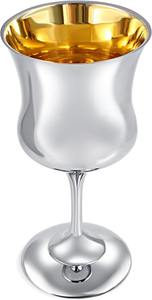 Coupe Kiddouss en argent poli classique avec soucoupe, intérieur doré de luxe, gobelet à vin pour Shabbat, coffret cadeau juif pour mariage - Product Image 6